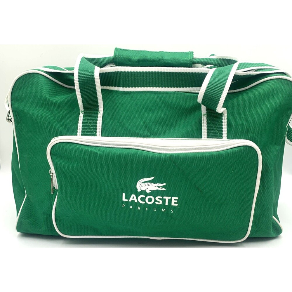 Lacoste Parfums Green Duffel Bag Gym Travel Weekend Carry-On Bag Crocodile Logo